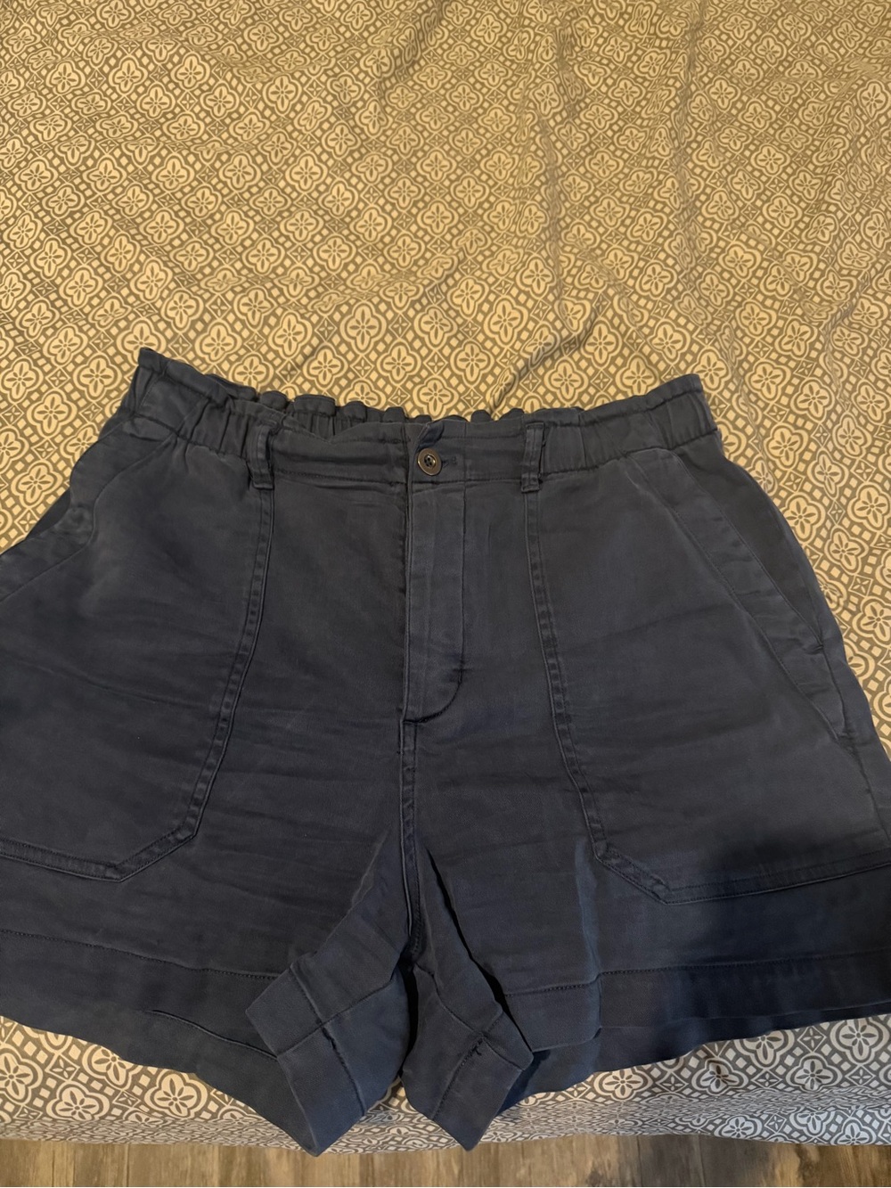Women's Navy Eddie Bauer High-Waist Casual Shorts